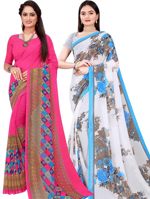 women's saree combo with blouse - 18501708 - Standard Image - 0