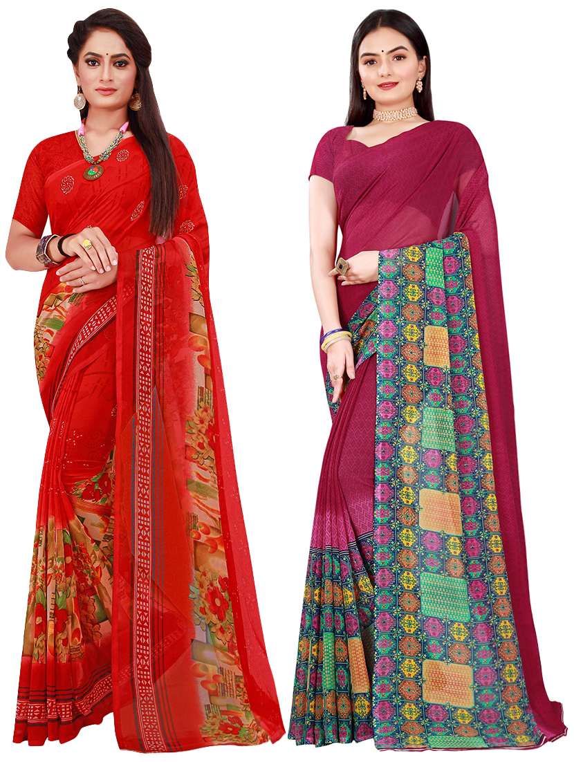 women's saree combo with blouse - 18501851 - Zoom Image - 0