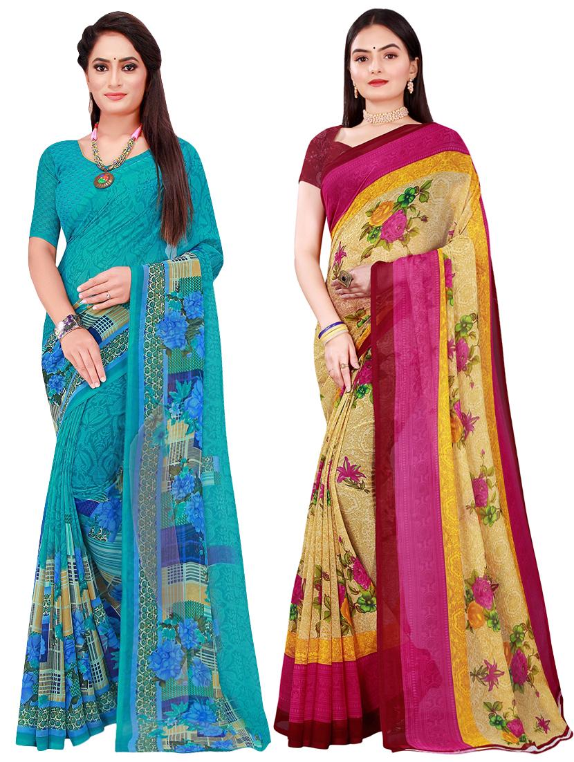 women's saree combo with blouse - 18501861 - Zoom Image - 0