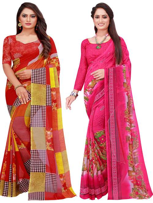 women's saree combo with blouse - 18501872 -  Standard Image - 0