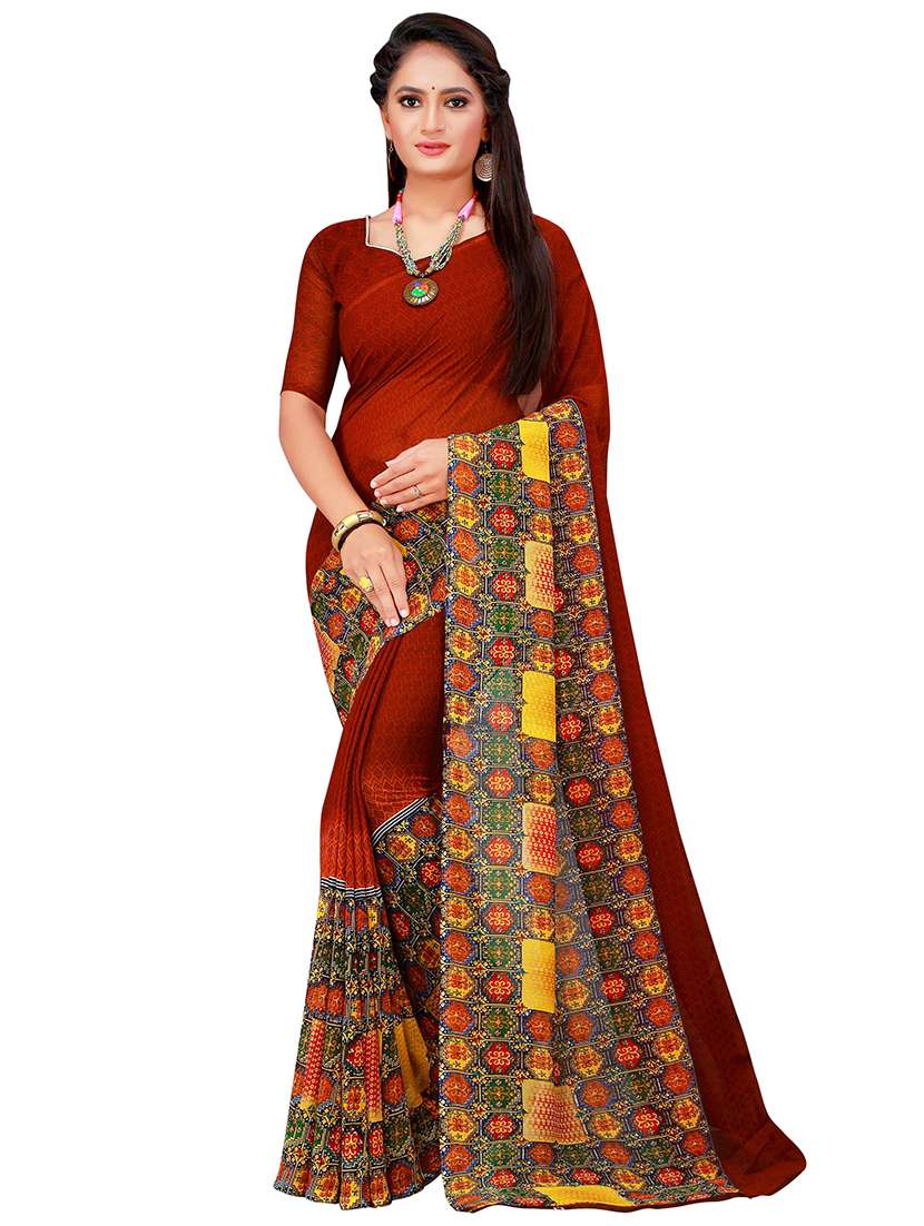 pack of 2 printed sarees with blouse - 18501917 -  Standard Image - 3