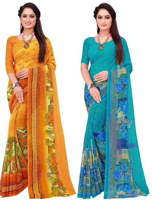 women's saree combo with blouse - 18501941 - Standard Image - 0
