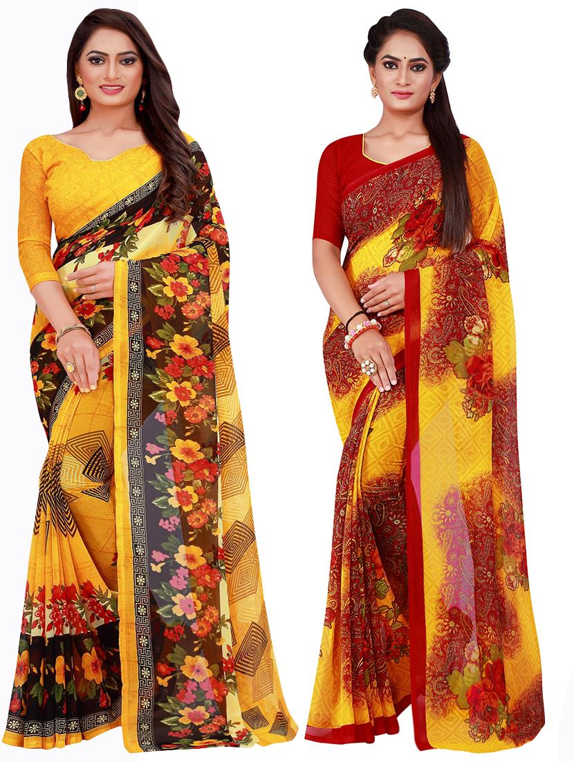 pack of 2 printed sarees - 18502007 - Zoom Image - 0