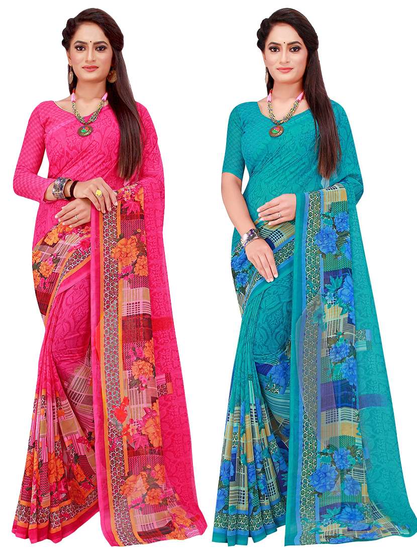 women's saree combo with blouse - 18502045 - Zoom Image - 0