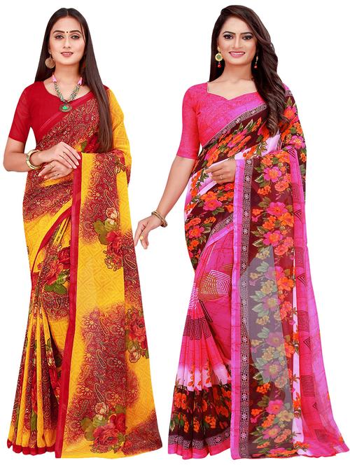 pack of 2 printed sarees  - 18502046 -  Standard Image - 0