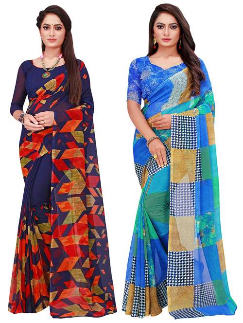 women's saree combo with blouse - 18502063 -  Standard Image - 0