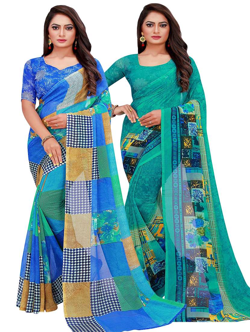 women's saree combo with blouse - 18502086 - Zoom Image - 0