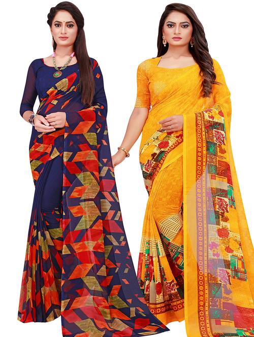 women's saree combo with blouse - 18502216 -  Standard Image - 0
