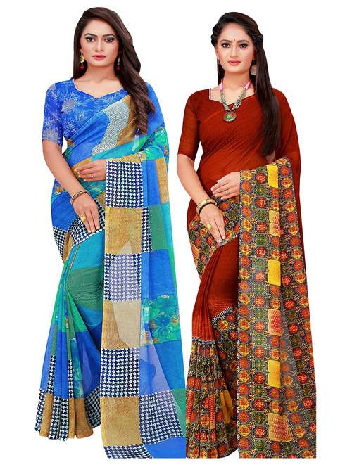 women's saree combo with blouse - 18502317 -  Standard Image - 0