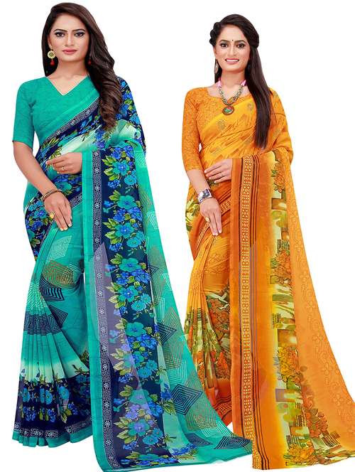 women's saree combo with blouse - 18502352 -  Standard Image - 0