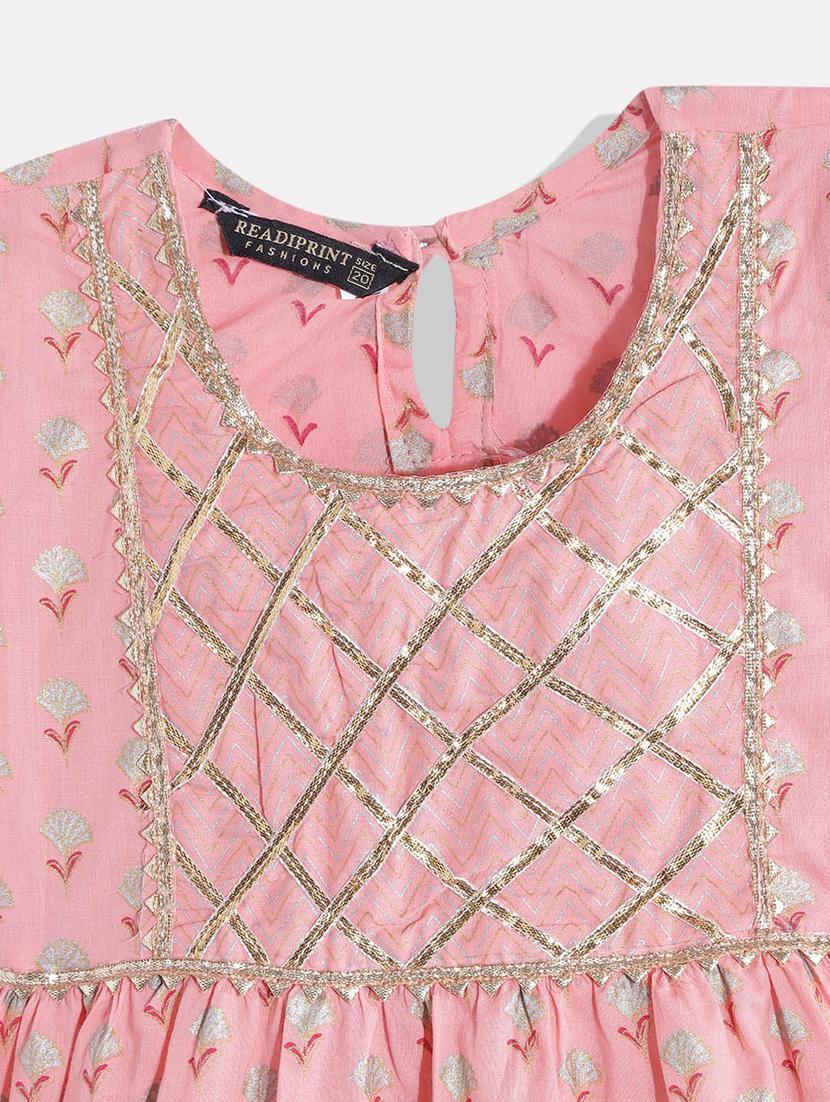 girls pink floral kurta sharara set - 18502406 - Standard Image - 3