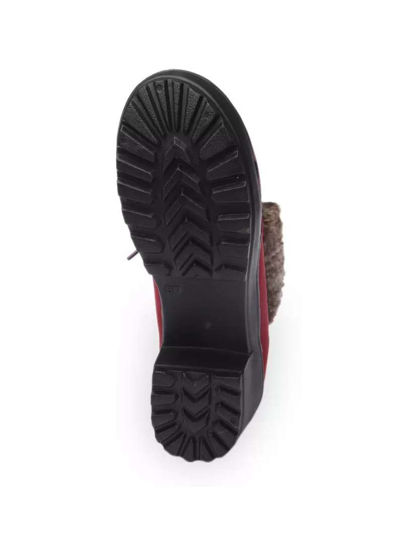 ankle length lace up boots with fur accent - 18502601 - Standard Image - 3