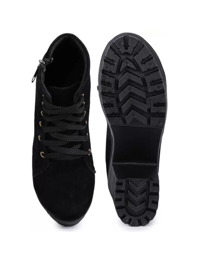 ankle length lace up boots with side zipper - 18502618 - Standard Image - 3