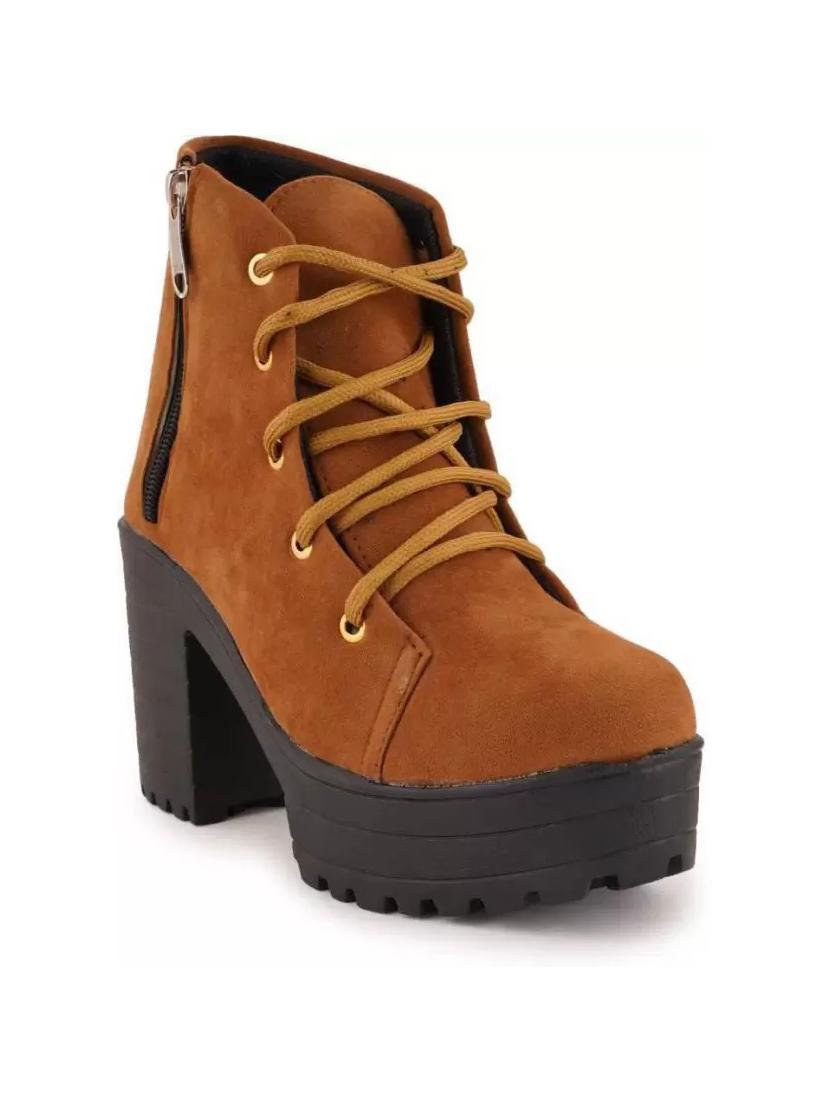 ankle length lace up boots with side zipper - 18502620 -  Zoom Image - 0