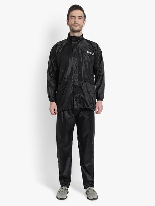 black solid hooded rain suit - 18503965 -  Standard Image - 0