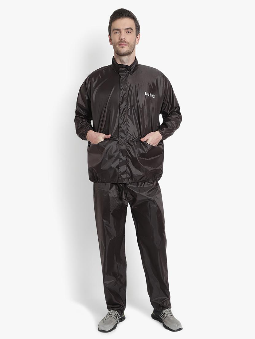brown solid hooded rain suit - 18503967 -  Zoom Image - 0