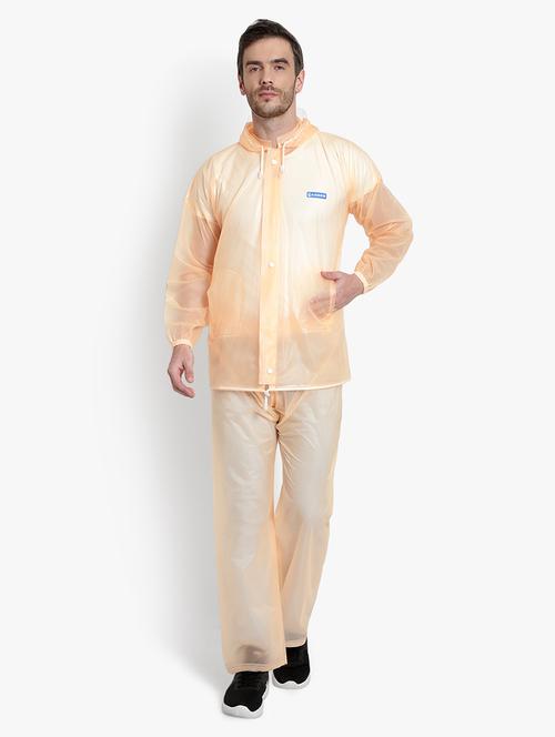 orange transparent solid hooded rain suit - 18504004 -  Standard Image - 0