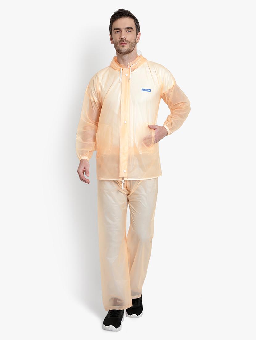 orange transparent solid hooded rain suit - 18504004 -  Zoom Image - 0