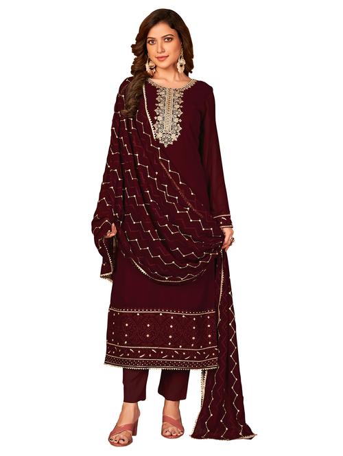 embroidered unstitched suit set - 18507161 - Standard Image - 0