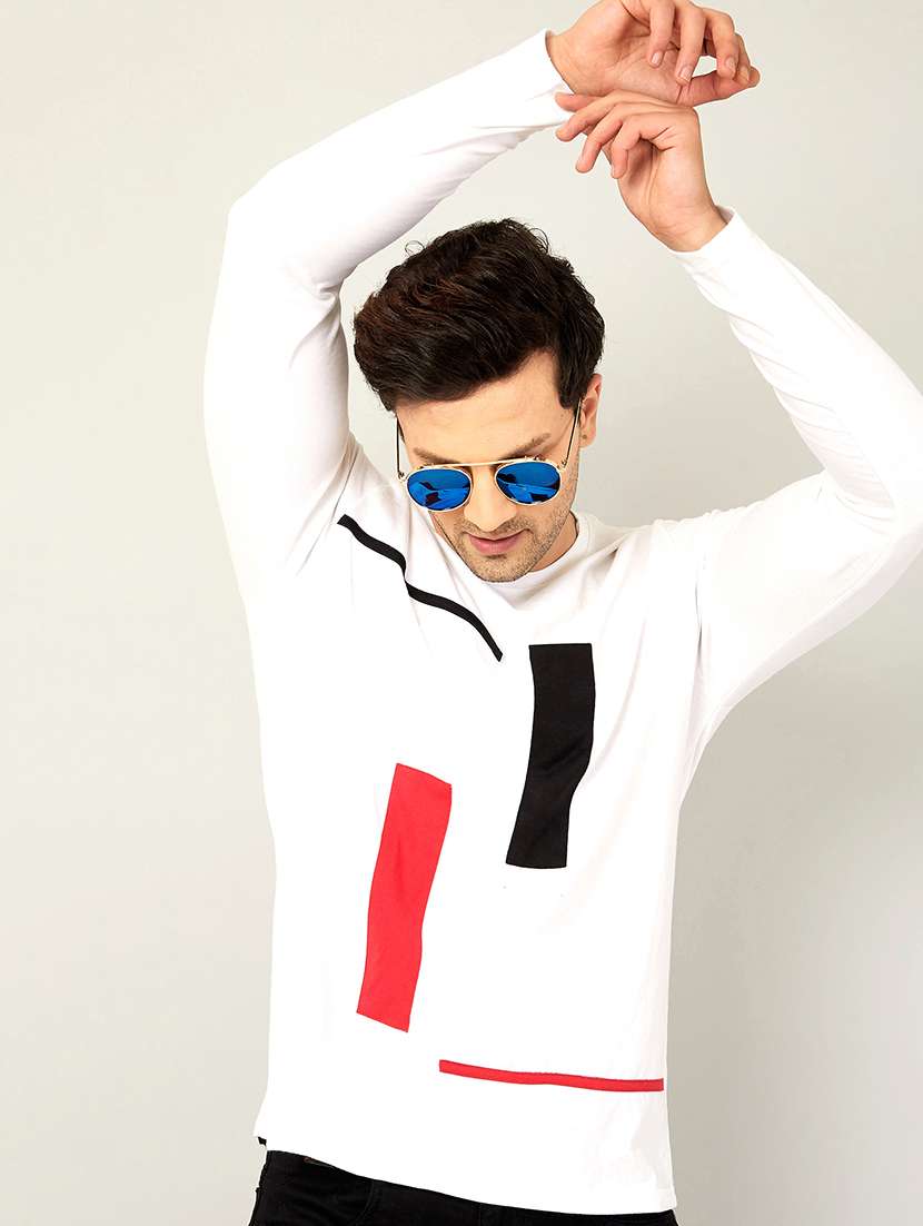 round neck color blocked t-shirt - 18507588 - Zoom Image - 0