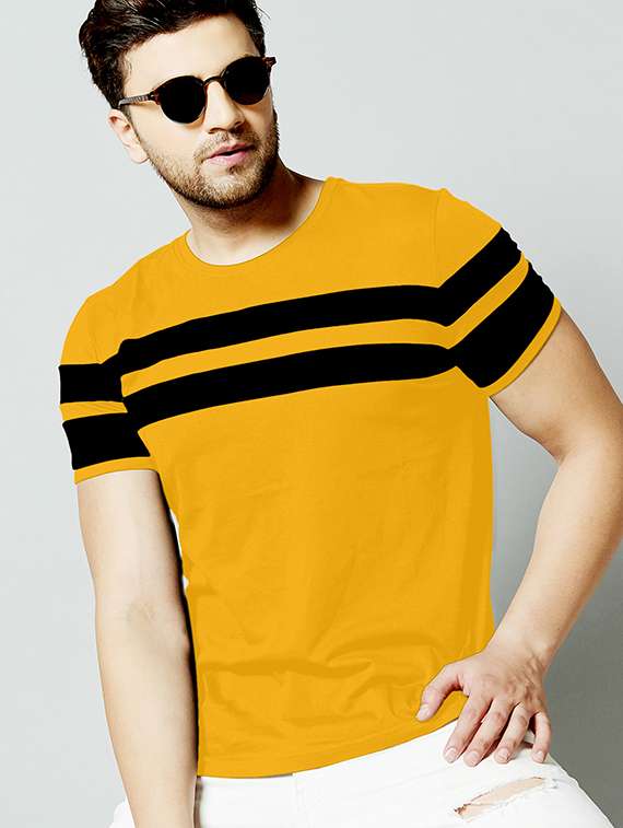 cut and sew color blocked t-shirt
