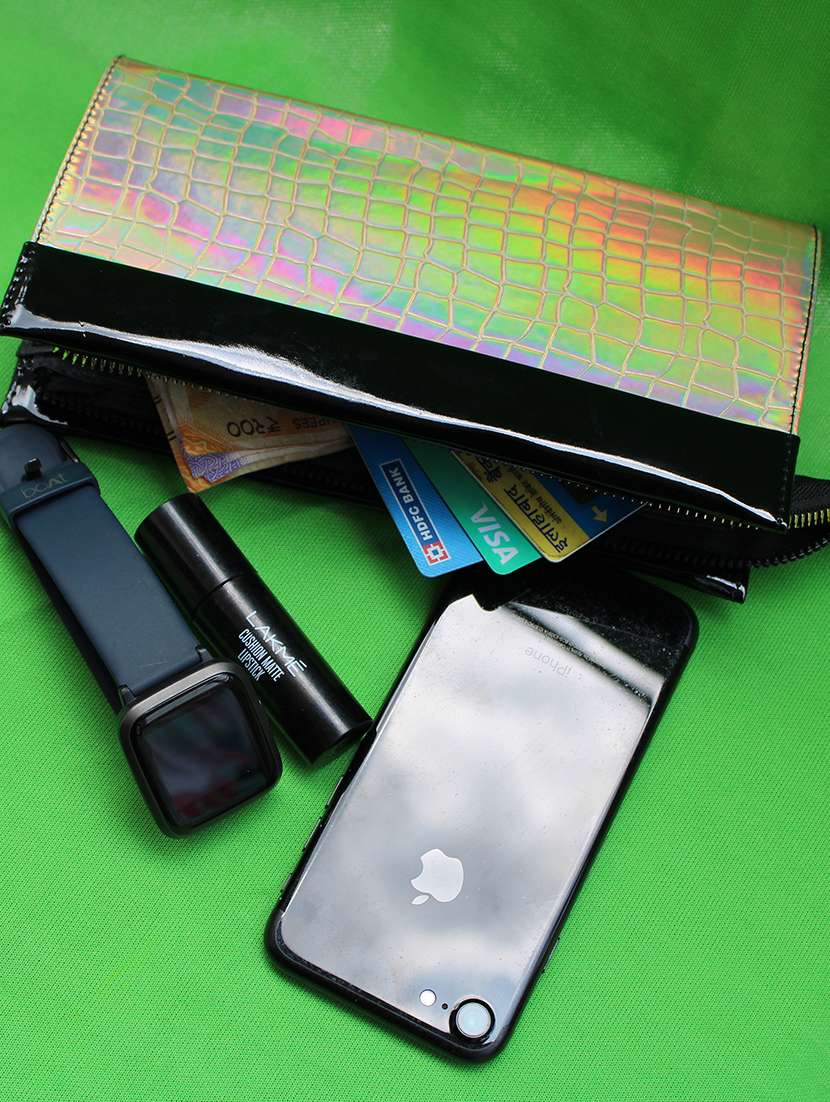 multi colored leatherette (pu) regular clutch - 18507907 -  Standard Image - 3