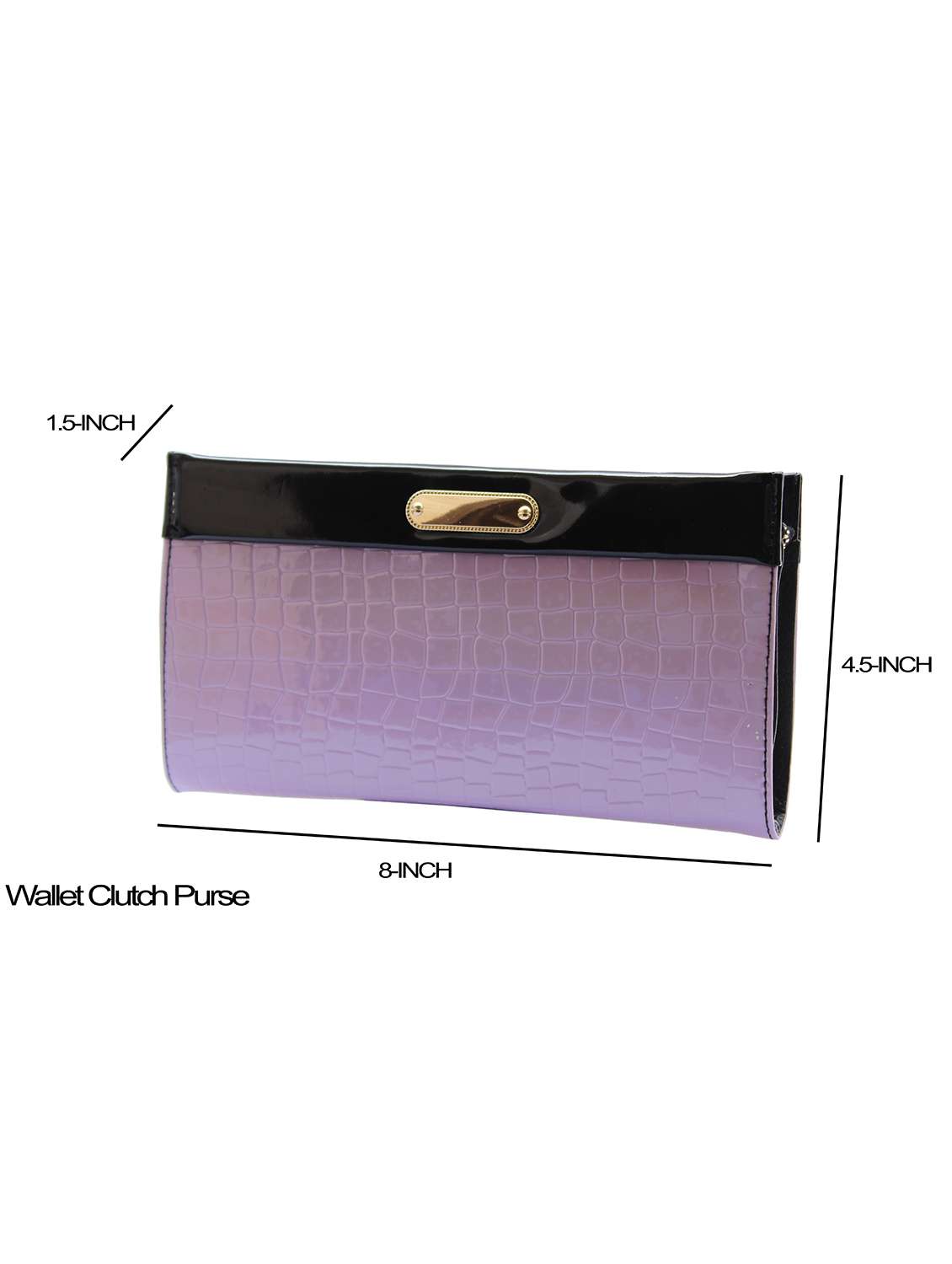 purple leatherette (pu) regular clutch - 18507908 -  Standard Image - 3
