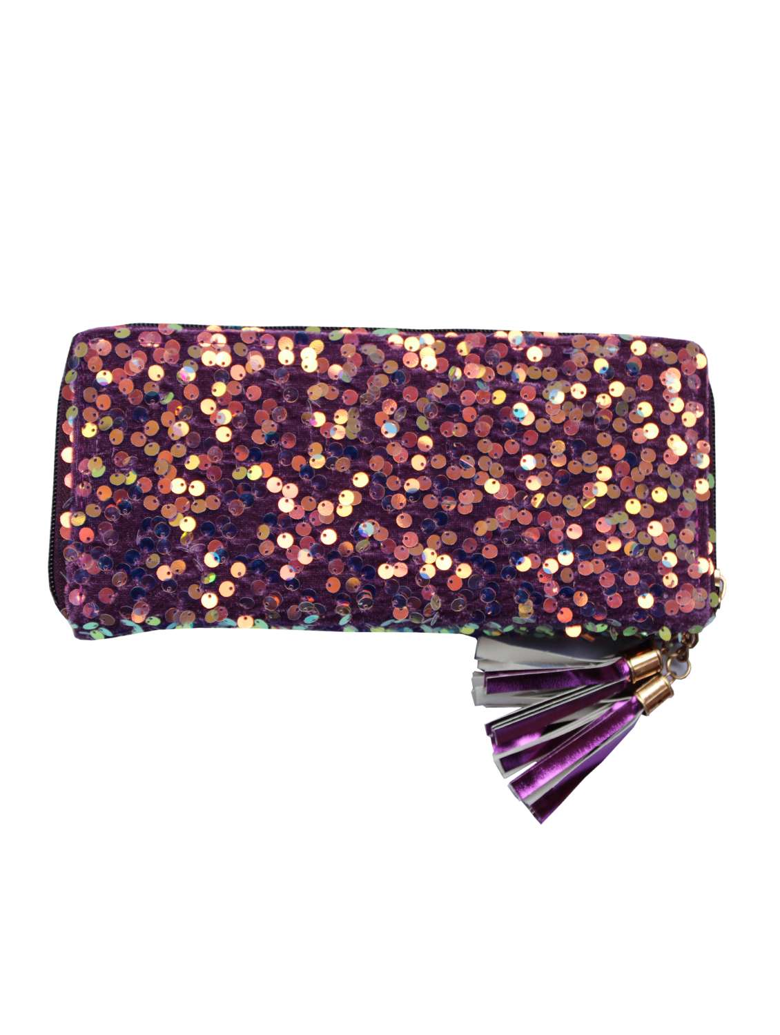purple leatherette (pu) regular clutch