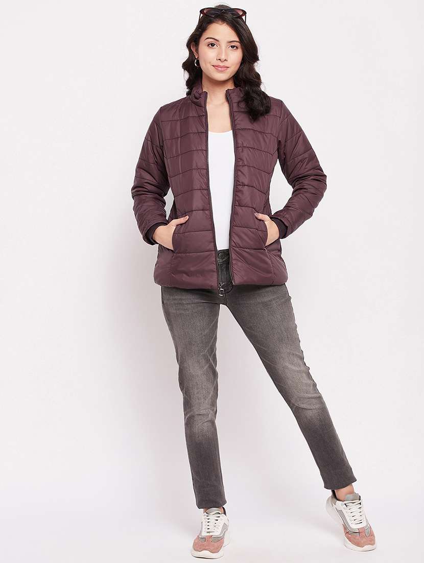 women solid long sleeve quilted jacket  - 18507971 -  Standard Image - 3