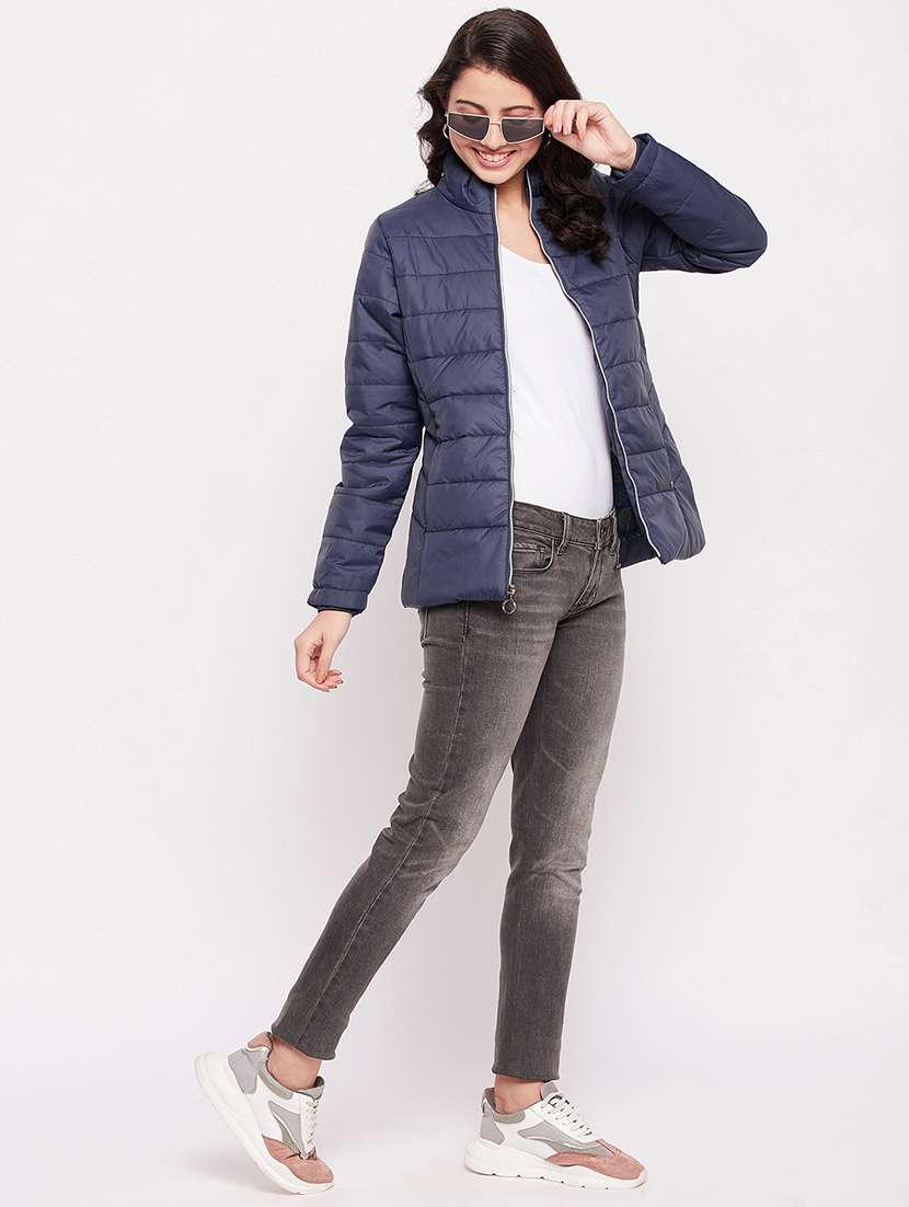 women solid long sleeve quilted jacket  - 18507975 -  Standard Image - 3