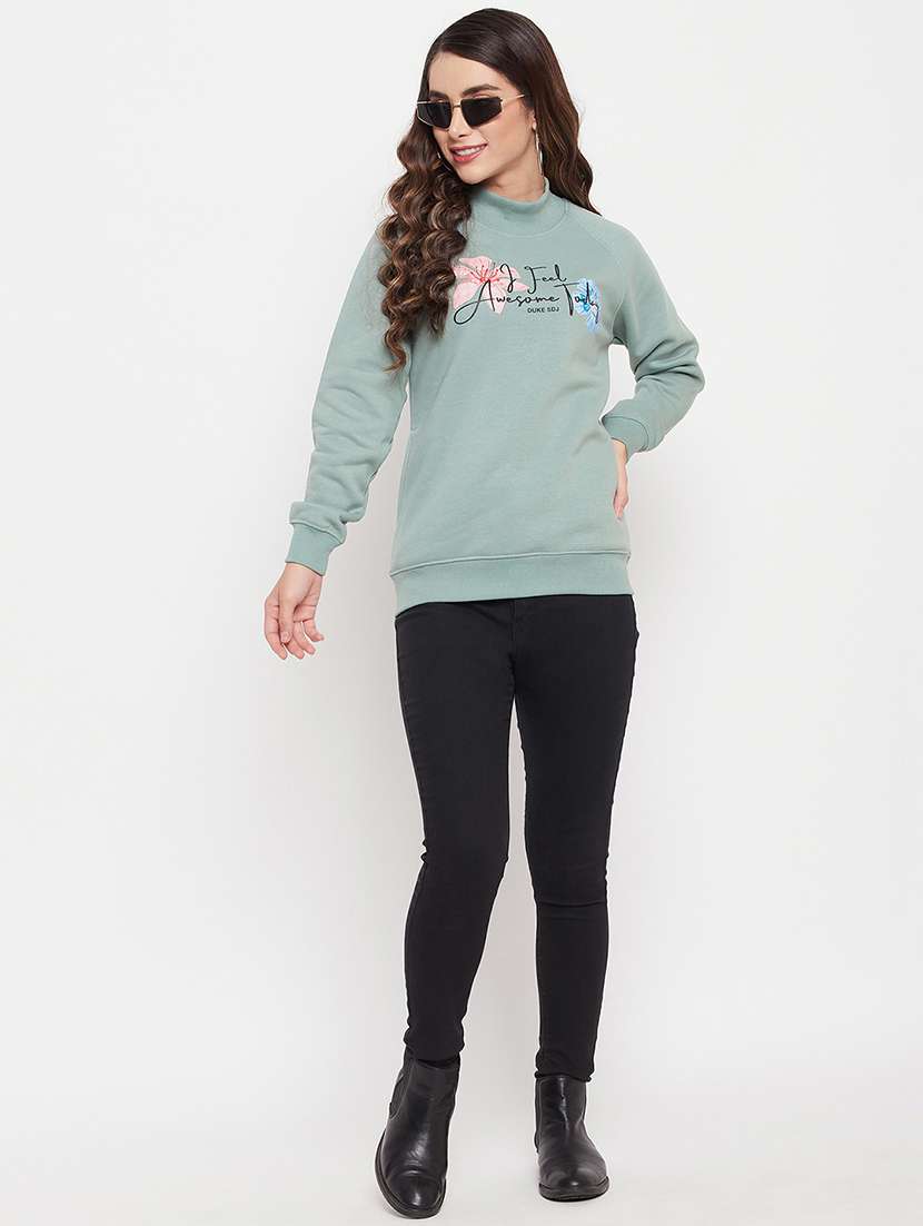 high neck graphic printed sweatshirt - 18507982 - Standard Image - 3
