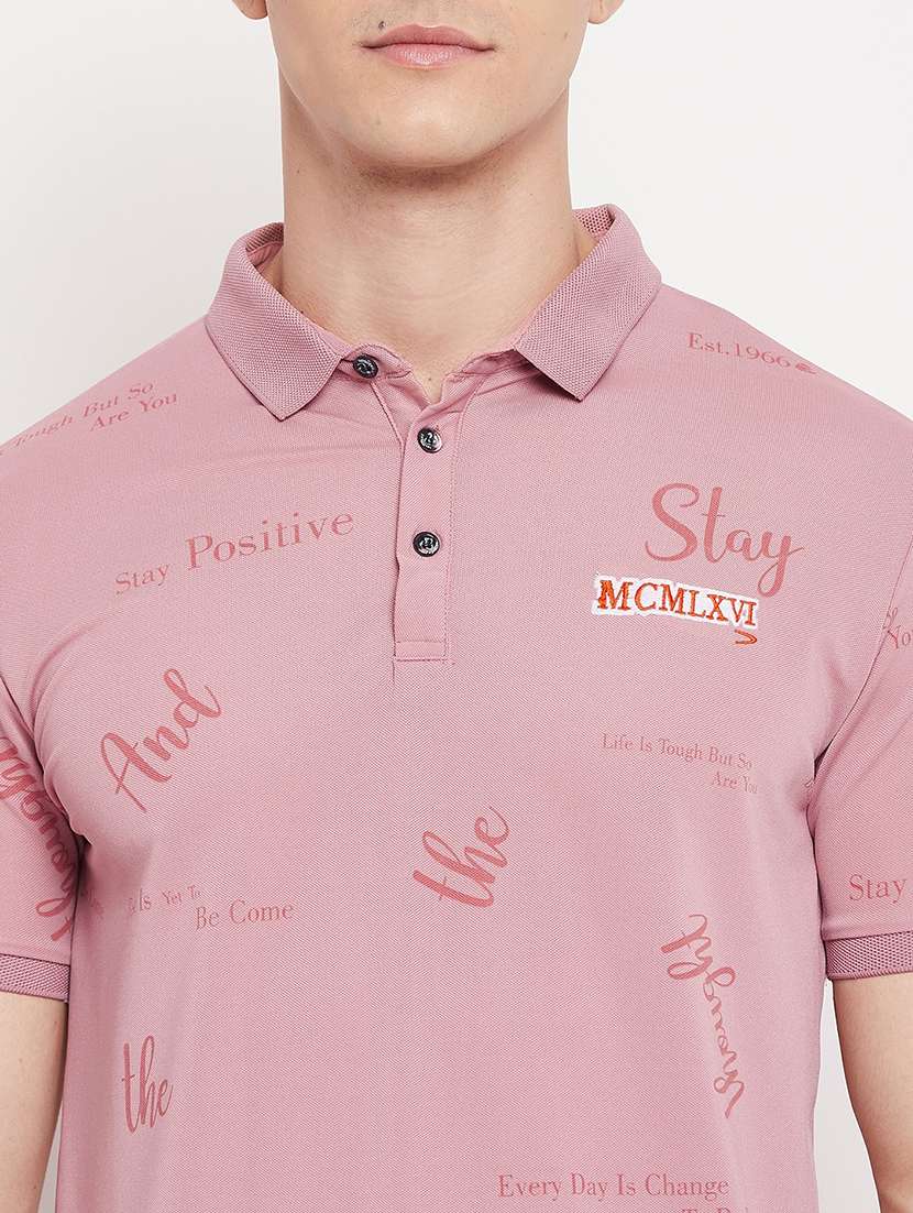 pink polo neck printed t-shirt  - 18507986 -  Standard Image - 3