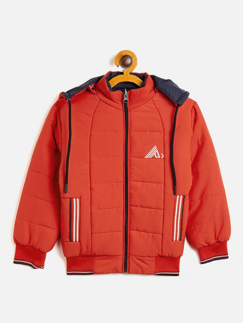 boys hooded neck reversible jacket 