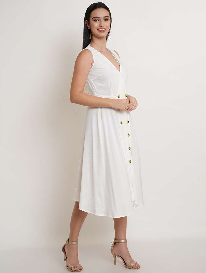 Women's Fit & Flare Solid Dress