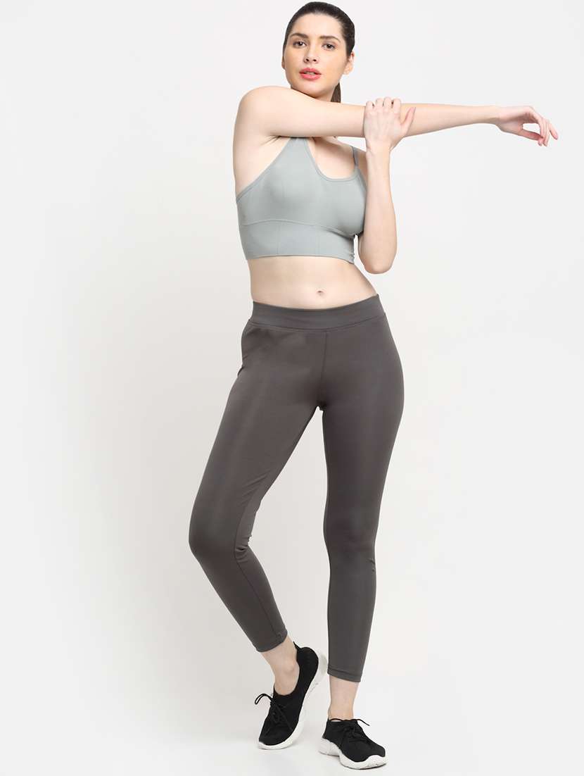 grey lightly padded sports bra  - 18510116 -  Standard Image - 3