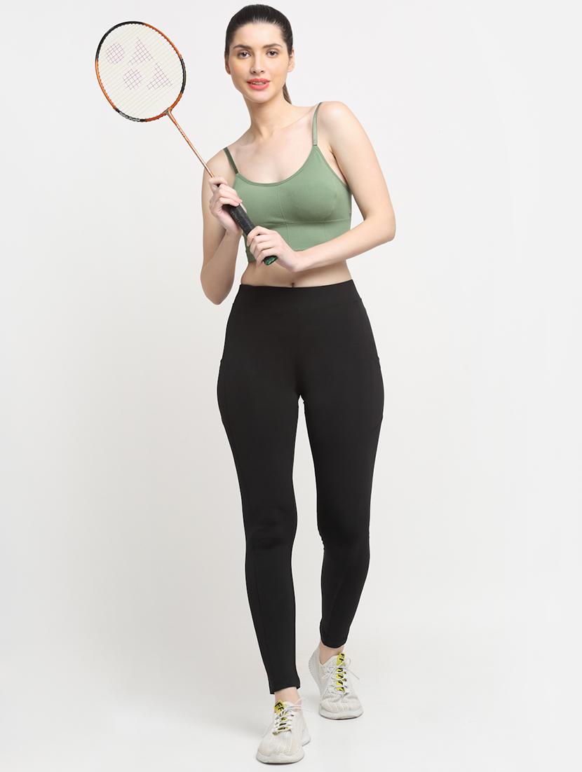 olive lightly padded sports bra - 18510119 - Standard Image - 3