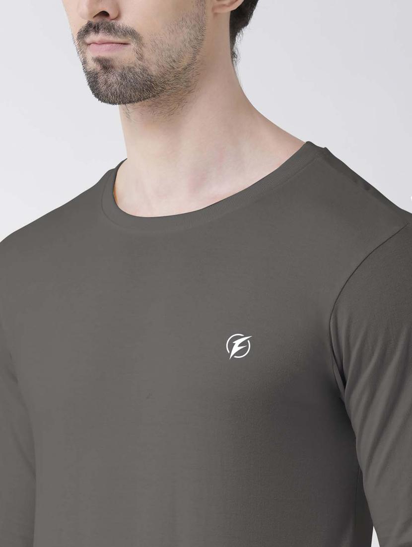 grey solid regular t-shirt - 18510132 - Standard Image - 5