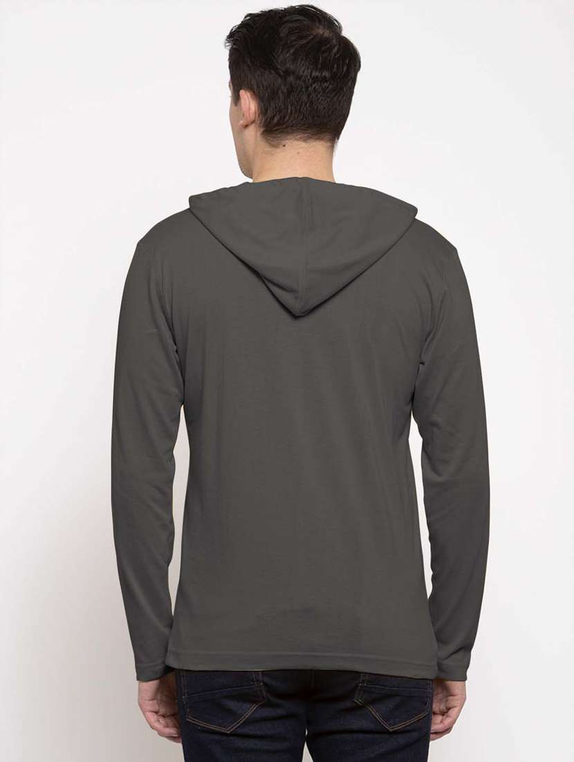 purple solid hooded t-shirt - 18510135 -  Standard Image - 3