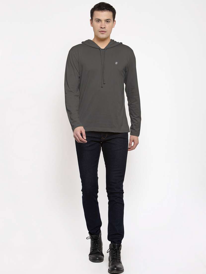 purple solid hooded t-shirt - 18510135 -  Standard Image - 5