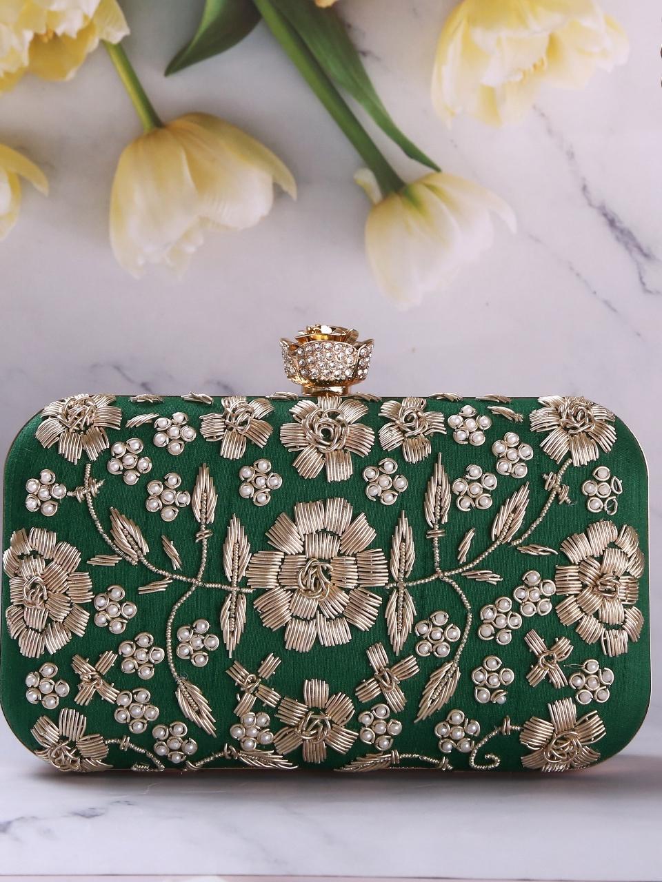 dbfashionvilla green zardozi clutch box wedding - 18510152 - Zoom Image - 0