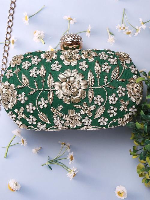 dbfashionvilla green zardozi clutch box wedding  - 18510153 -  Standard Image - 0