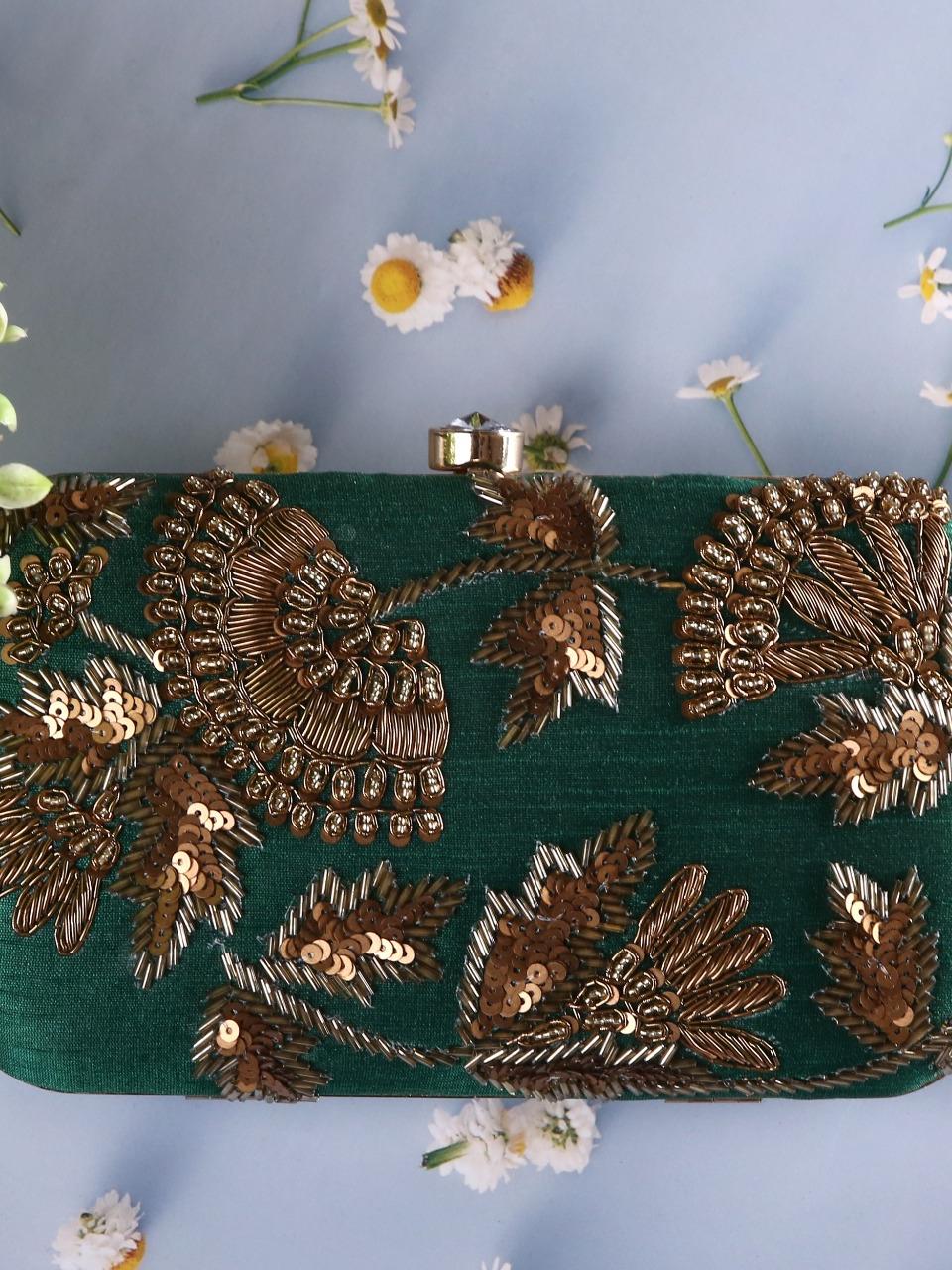 dbfashionvilla green zardozi clutch box wedding - 18510155 - Zoom Image - 0