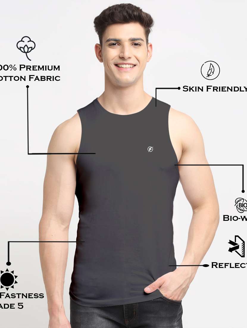 grey solid vest  - 18510180 -  Standard Image - 3