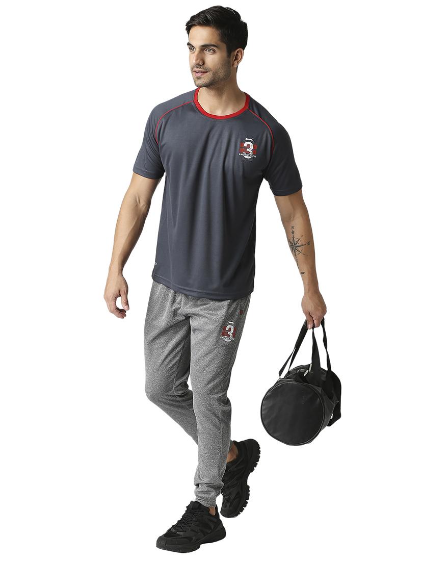 grey solid joggers track pant - 18510400 - Standard Image - 3