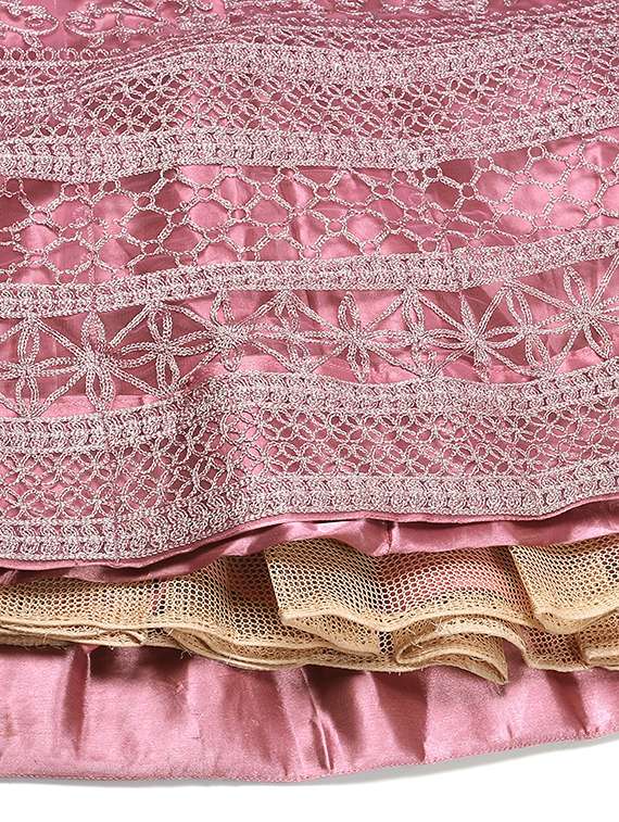 embroidered flared lehenga choli with dupptta - 18510538 - Standard Image - 3