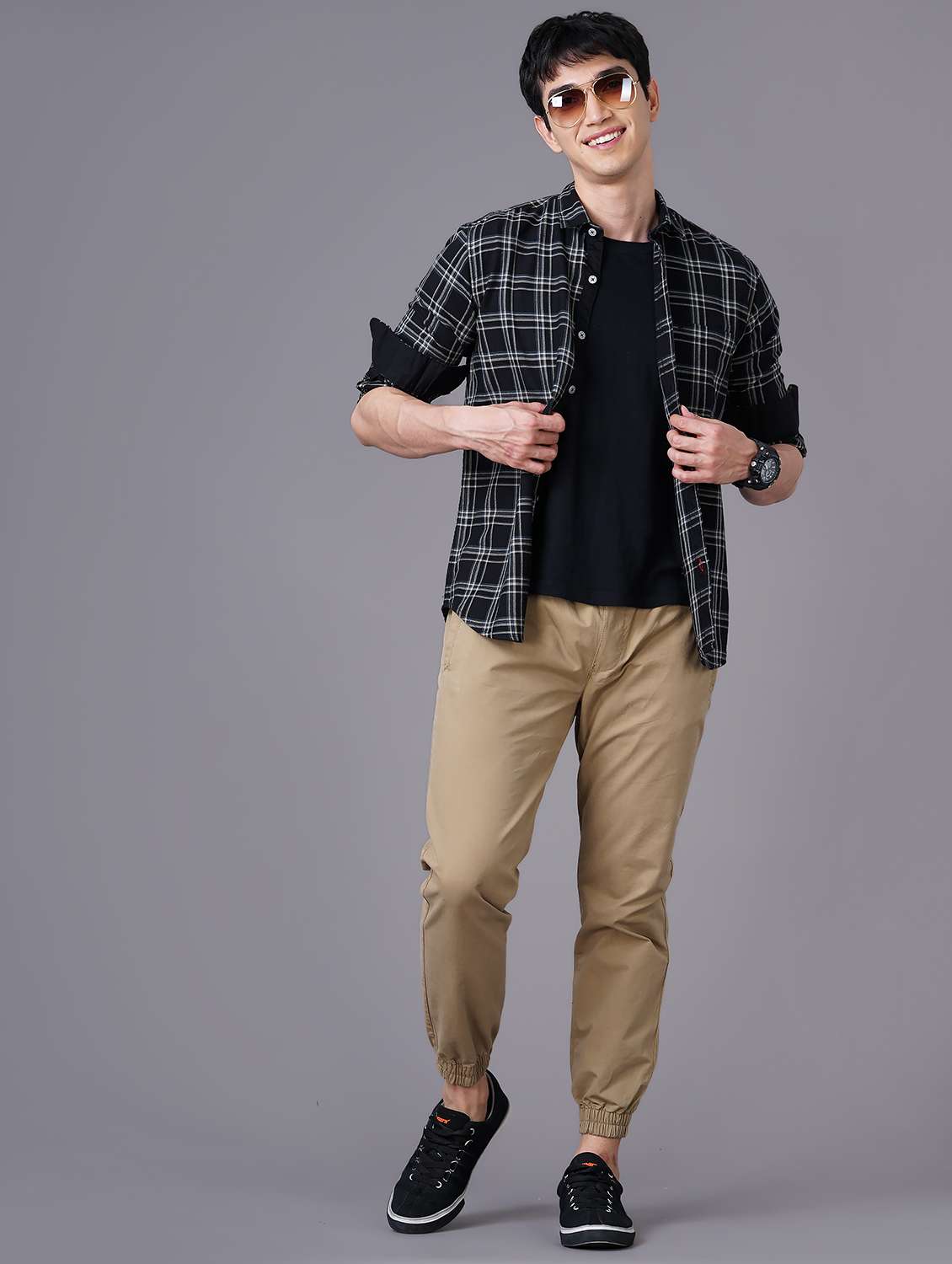 check print casual shirt - 18512109 - Standard Image - 3