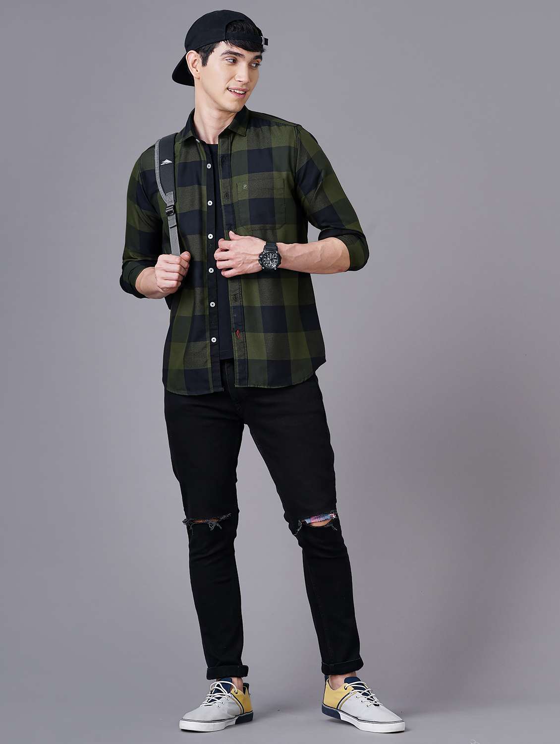 check print casual shirt - 18512119 - Standard Image - 3
