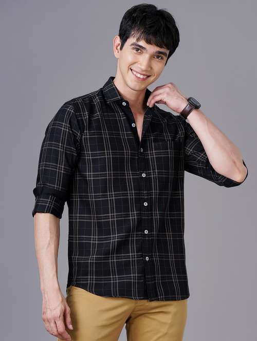 check print casual shirt - 18512124 - Standard Image - 0