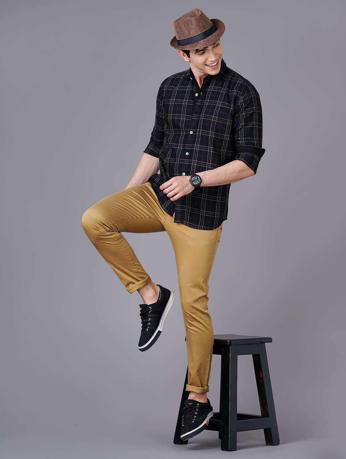 check print casual shirt - 18512124 - Standard Image - 3