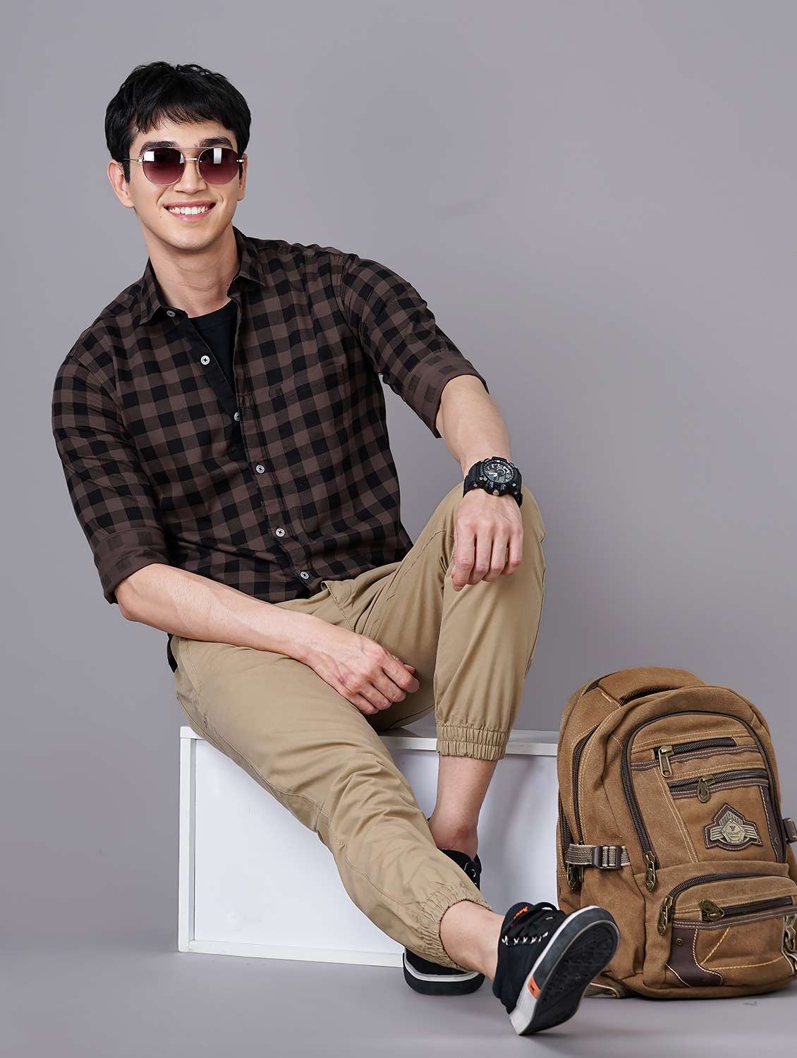 check print casual shirt - 18512126 - Standard Image - 3